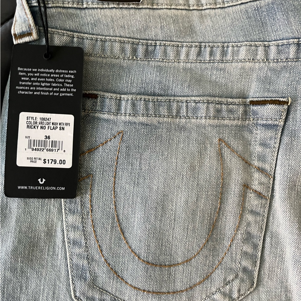 Ricky Relaxed Straight W36 True Religion Jean